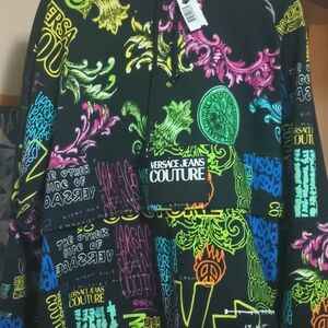 Versace Jeans Collection Black with Neon Graphic Sweater